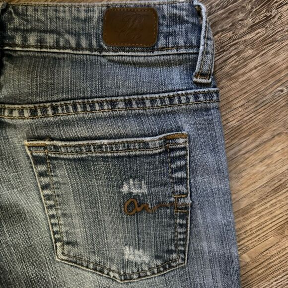 American Rag Cie Distressed Bootcut Jeans Size 3-S - Picture 10 of 12